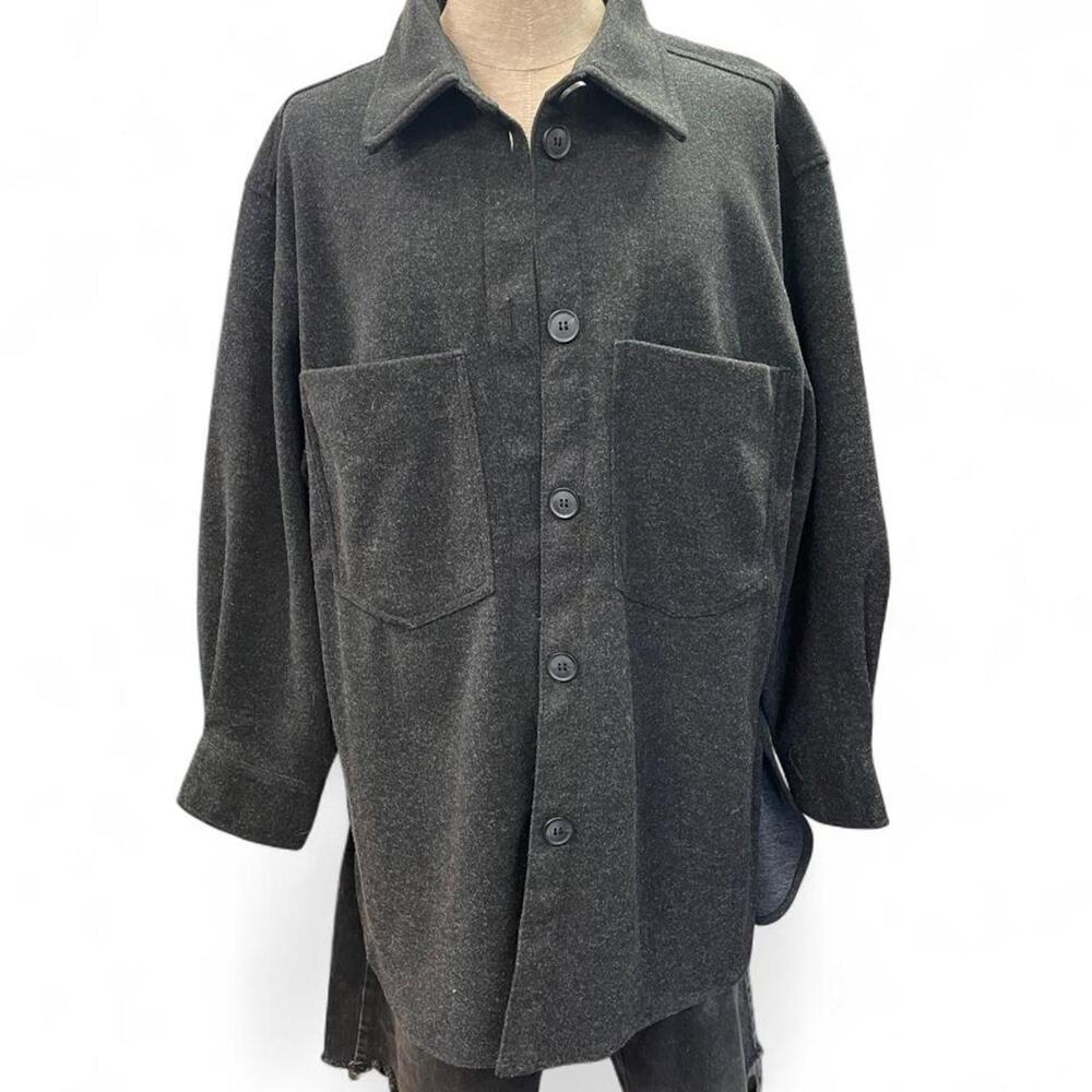 Hm grey oversized button up